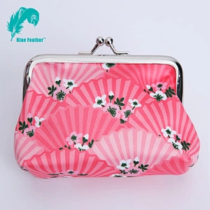 Promotional custom microfiber coin purse with metal silver clip