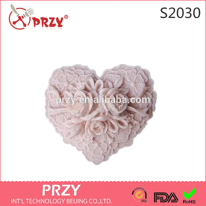 Heart Rose Fondant Cake Chocolate Decorating Candy Pastry Baby Silicone Mold Baking Tools Soap accessories