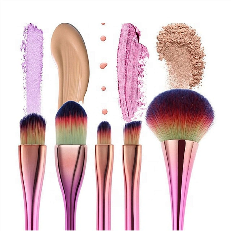 High Quality Colourful Customized Logo 5pcs Makeup Brush Set Professional