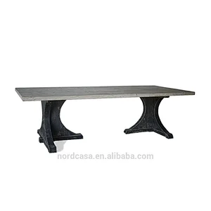 Reclaimed elm plank dinning table( special leg)