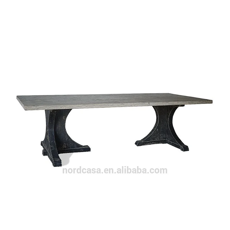Reclaimed elm plank dinning table( special leg)
