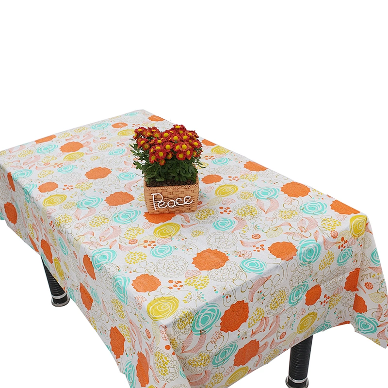 Custom environmentally friendly Material PE Printed Flannel Christmas ordinary Tablecloth