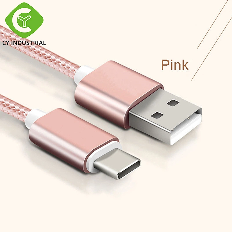 Wholesale Fast Delivery 6 Color USB  Type C Cable Nylon Braided Mobile Phone Micro Data Cable Charger for Amazon Seller