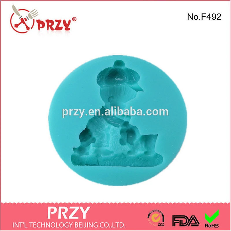 F492 PRZY cheap fondant polymer clay play boy silicone molds