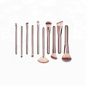Private Label 10pcs Makeup Brush Set With Makeup Sponge Brush Cleaning Pad