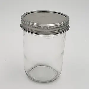 Wide Mouth Glass Mason Jar / glass Jar With Metal Lid / glass Storage Jar For Jam