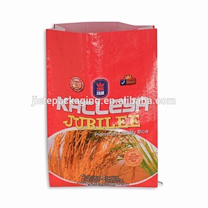handle hole punch for 5kg rice, corn, wheat PP woven bag with colorful printing