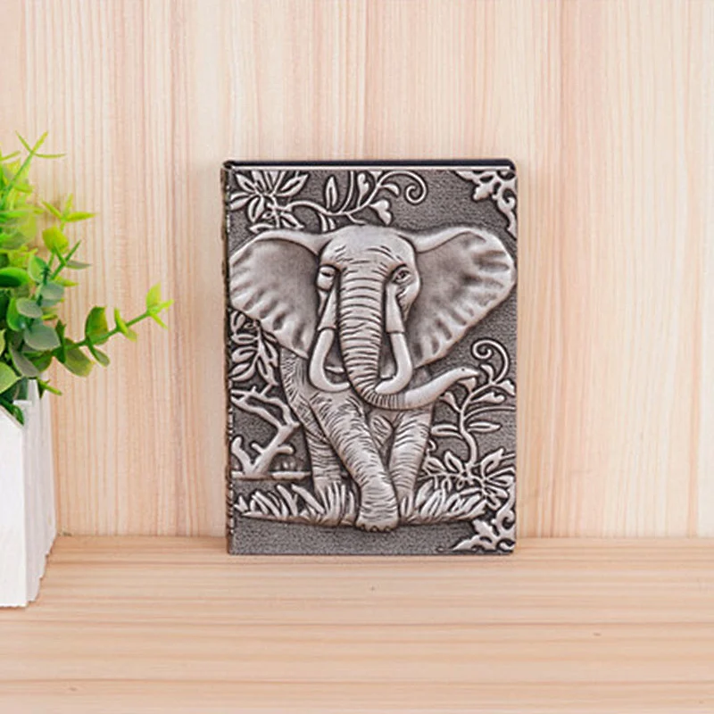 Custom Leather Relief Animal Pattern Notebook Writing Notebook Vintage European Style Diary