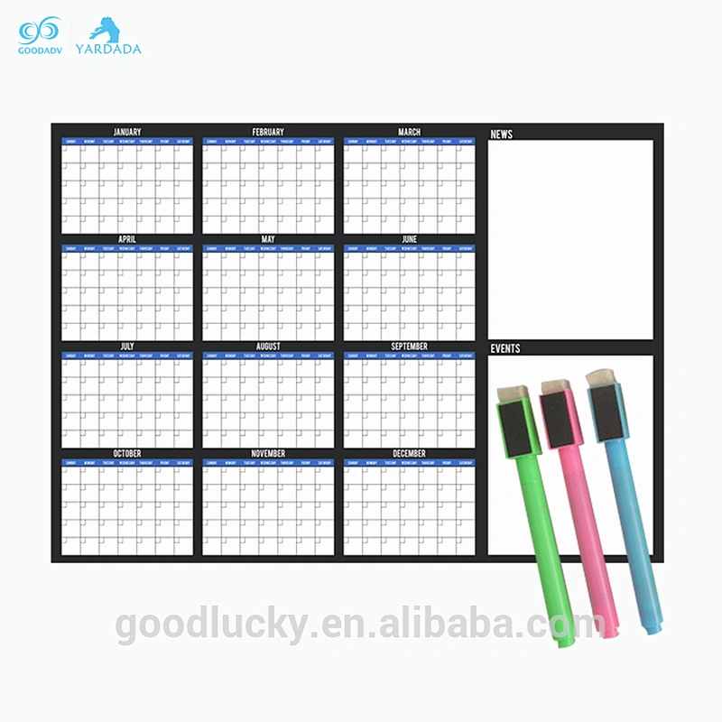 Useful Planer Custom magnetic Calendar Fridge Whiteboard for home office