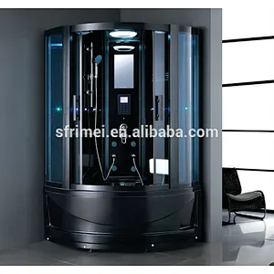 Luxury High-end Design Black Color Sauna Whirlpool Bathtub Steam Shower Room