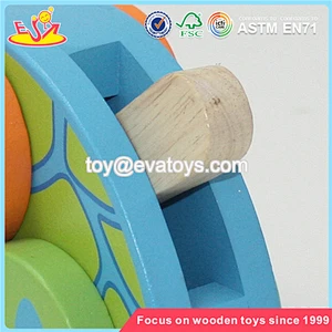 Wholesale lovely kids wooden pull turtle car toy brand new children wooden pull turtle car toy W05B061