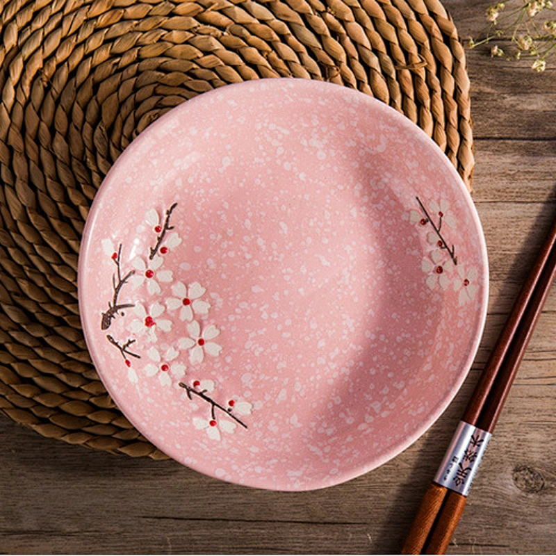 Customized logo Ceramic Plates China Supplier High Quality Tableware Round Shape 7