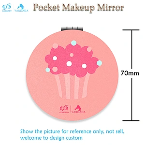Round Custom girl makeup mirror, fashion cute high quality pocket mirror custom design