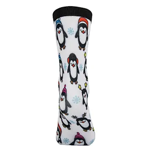 Polyester High Quality Customized Custom Digital Printing Festival Celebrating Christmas Funny Theme MOQ Socks Women