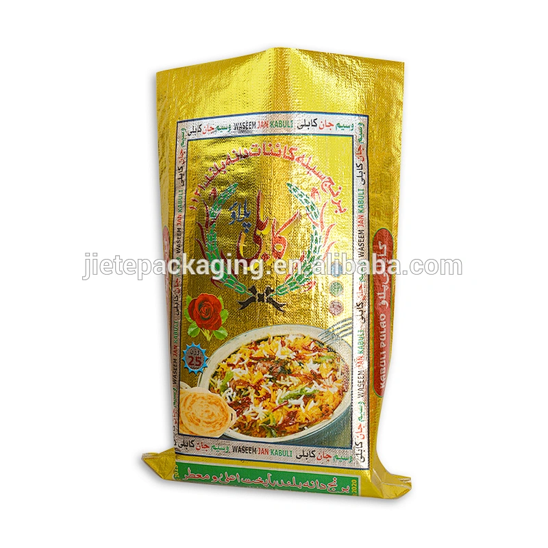 Accept 100% new material bopp laminated polypropylene fabric pp woven jasmine rice packaging bag 25kg size:45*75cm