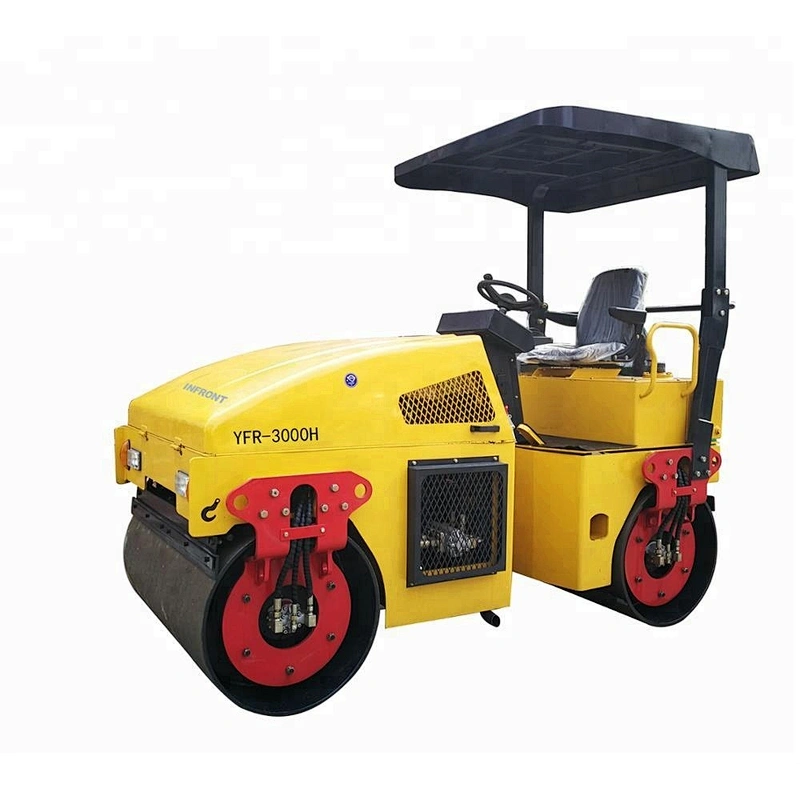 China supplier YFR-3000H 3 Ton double drum vibratory road roller