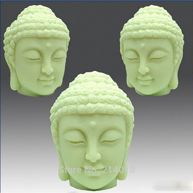 DIY 3D Buddha Head mold handmade silicone soap Molds candle molds
