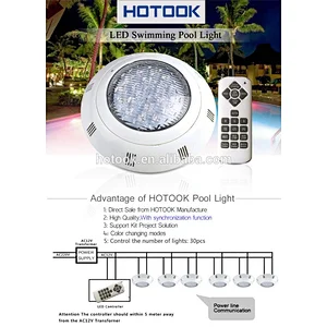 HOTOOK DIY Salt Water Waterproof RGB White ip68 LED Surface Mounted Swimming Pool Light Lampara LED Para Alberca