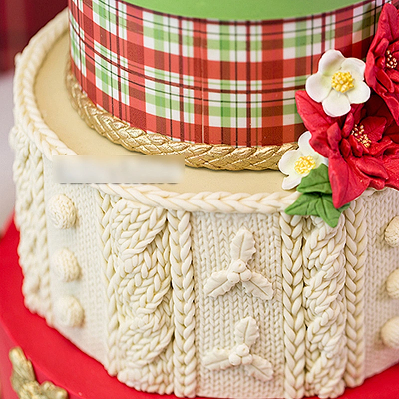 S9061 Silicone molds Christmas Series fondant Cake Silicone Mold Winter sweater Woolen knit pattern moulds for cake decorations