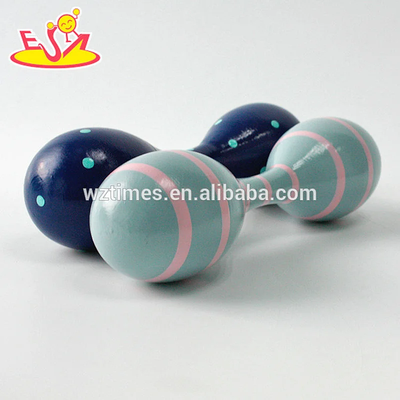 Wholesale custom euro style double heads wooden shaking maracas W07I129