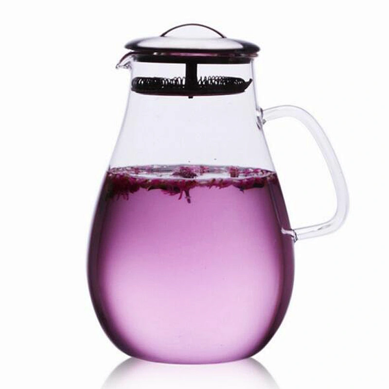 Big capacity 1.9L glass teapot with handle and stainless steel plug