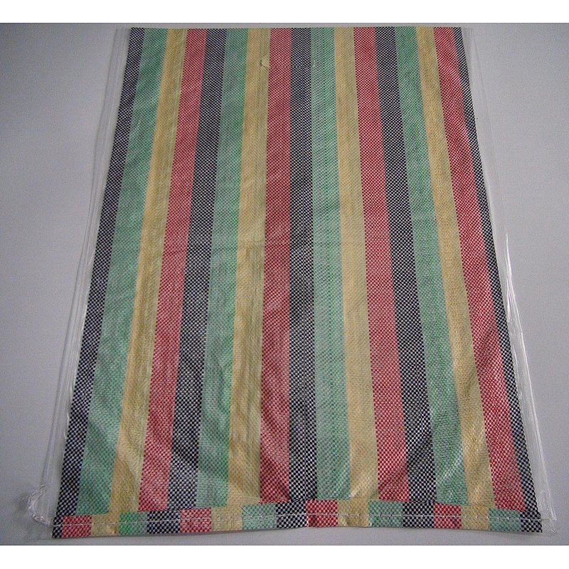 Hot sale customized beautiful rainbow plastic pp woven packaging bag with D handle