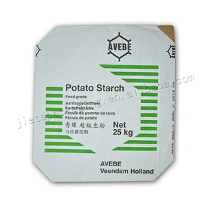 Stand up white kraft paper flour bag for potato starch, corn wheat flour,green bean powder
