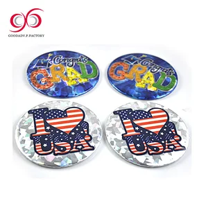 Best Selling happy birthday badges glow glitter id badge holder