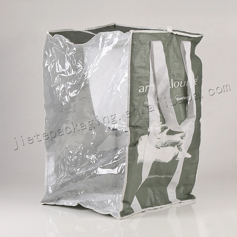 Customzied silver plastic stand up pp woven beer bag for shopping,market,frozen