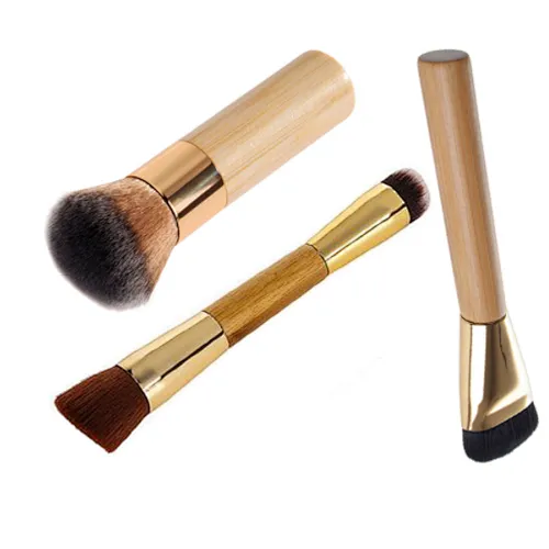 1pc new personalised bamboo makeup brush foundation powder blending cosmetic tool