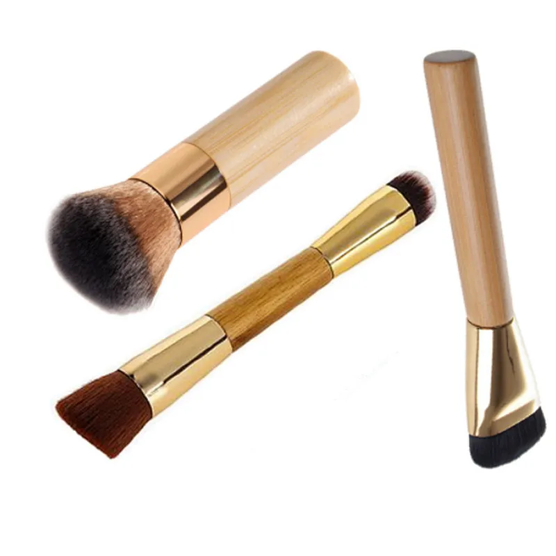 1pc new personalised bamboo makeup brush foundation powder blending cosmetic tool