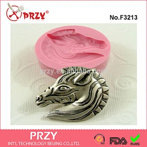 F3213 Mold Zebra head Flexible Mold/Mould (39mm) for fondant candy chocolate soap, resin, pmc, polymer clay)