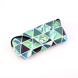 Custom Printed Flower Pu Leather Sunglasses Case