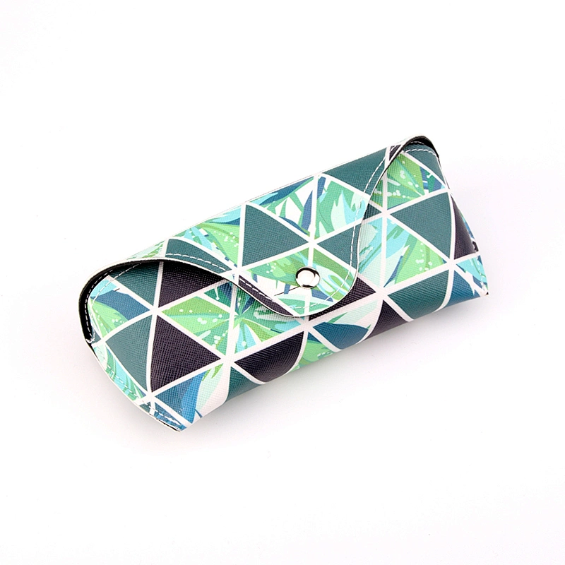Custom Printed Flower Pu Leather Sunglasses Case