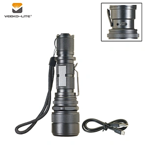 2018 HOT SELLING USB RECHARGEABLE ALUMINIUM FLASHLIGHT TORCH 3.7V 2200MAH LI-ION BATTERY 500 LUMENS