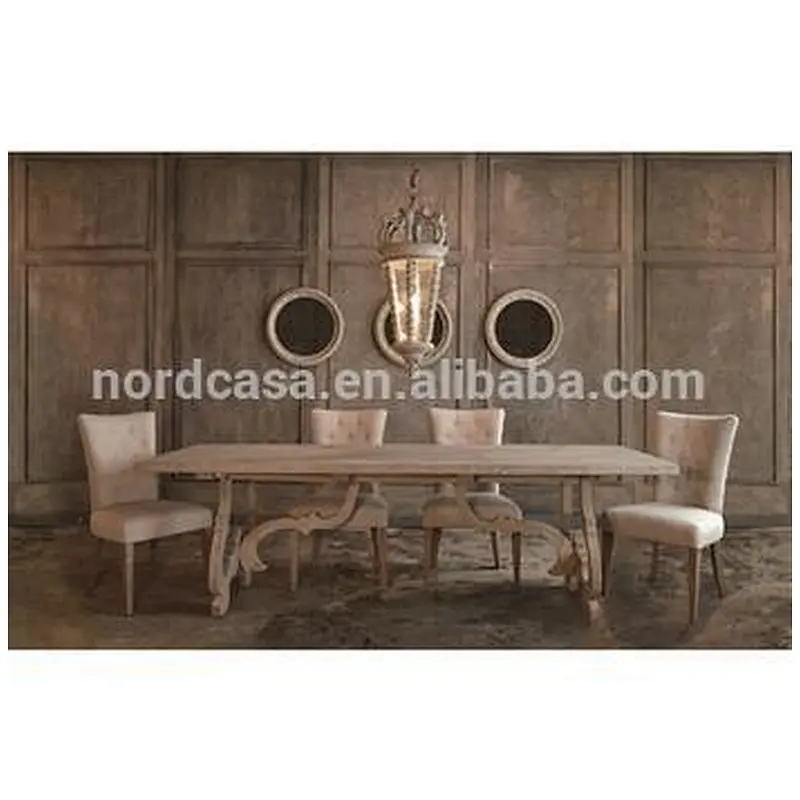 Shabby chic french style wooden dining table furniture