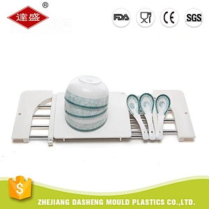 Competitive price kitchen sink shelf stainless steel drying rack plastic dish drainer