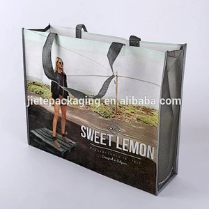 customized recycled laminated pp non woven shopping tote bag with printing