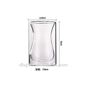 2018 Borosilicate glass factory 170ML double wall handblowm coffee mug for ladies gifts
