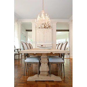 French country antique rustic recycled elm wooden table handcrafted wholesale dining table