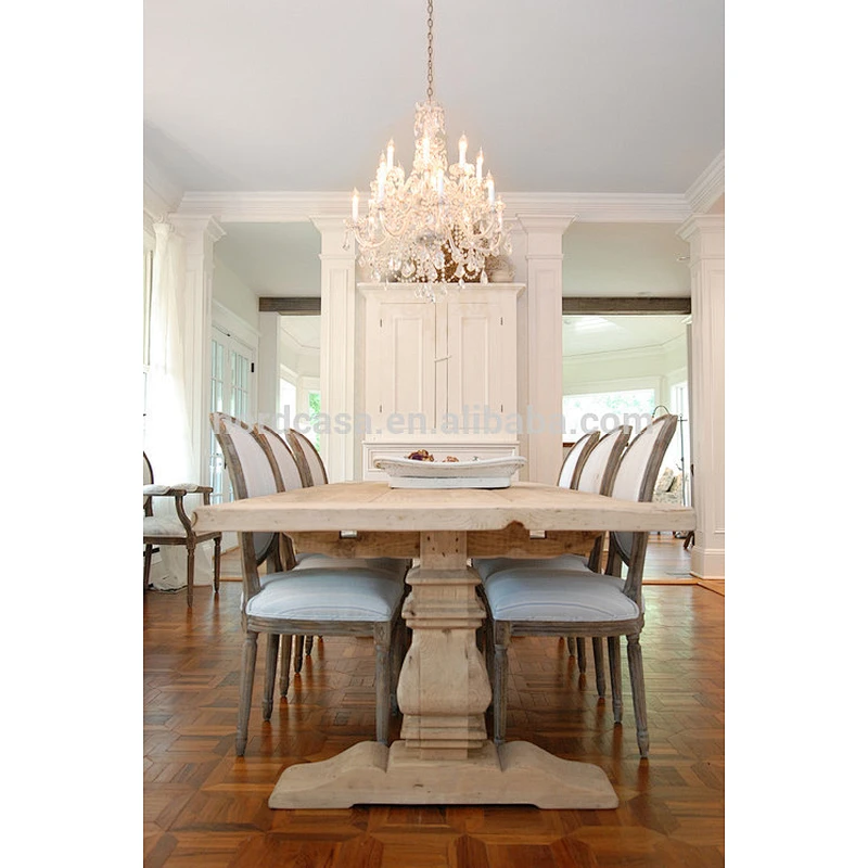 French country antique rustic recycled elm wooden table handcrafted wholesale dining table