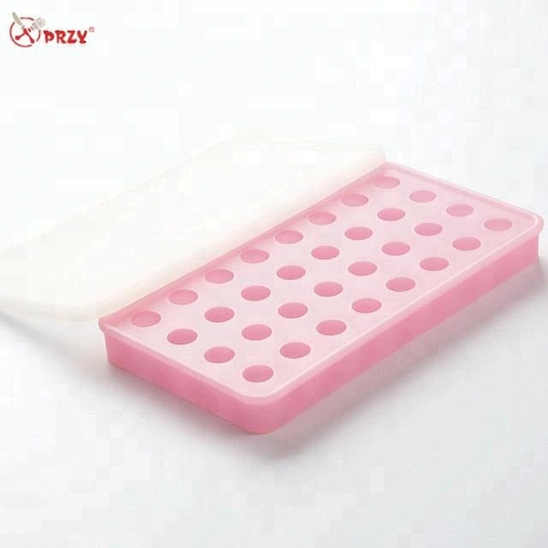 32Cavities Silicone ice Tray with lid molds spherical Ice box epoxy mold ice beads Silicone mould