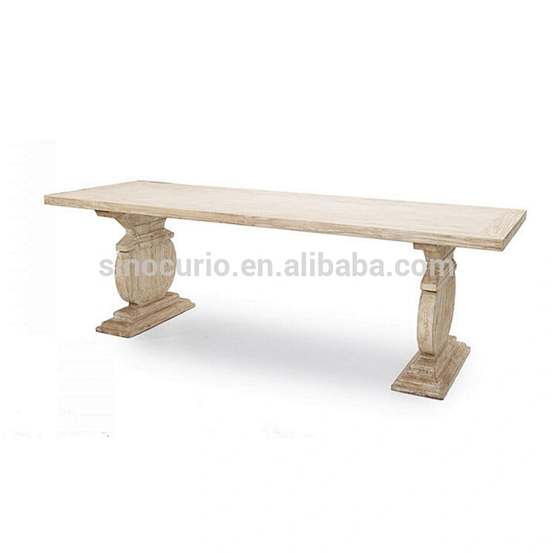 European vintage table & reclaimed wood table top solid wood dinning table set & slabs