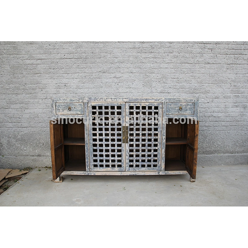 wholesale furniture china buffet cabinet with lattice wooden door