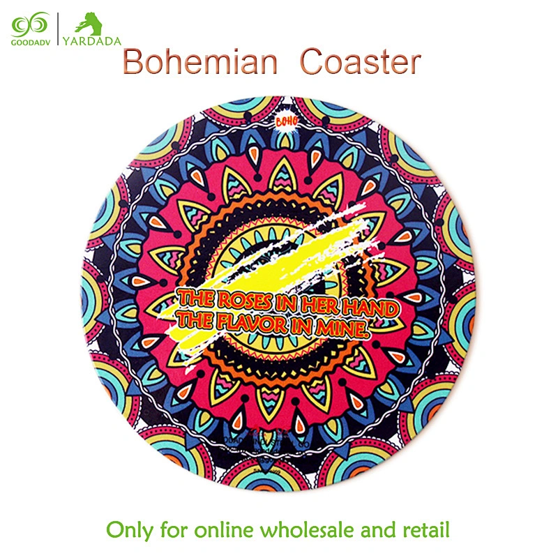 2018 kaleidoscope fashion design, hot and attractive MDF anti-skid cork cup mat, easy to clean and high quality in stock.