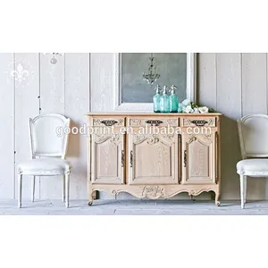 Antique solid wood side cabinet/French reproduction wood furniture