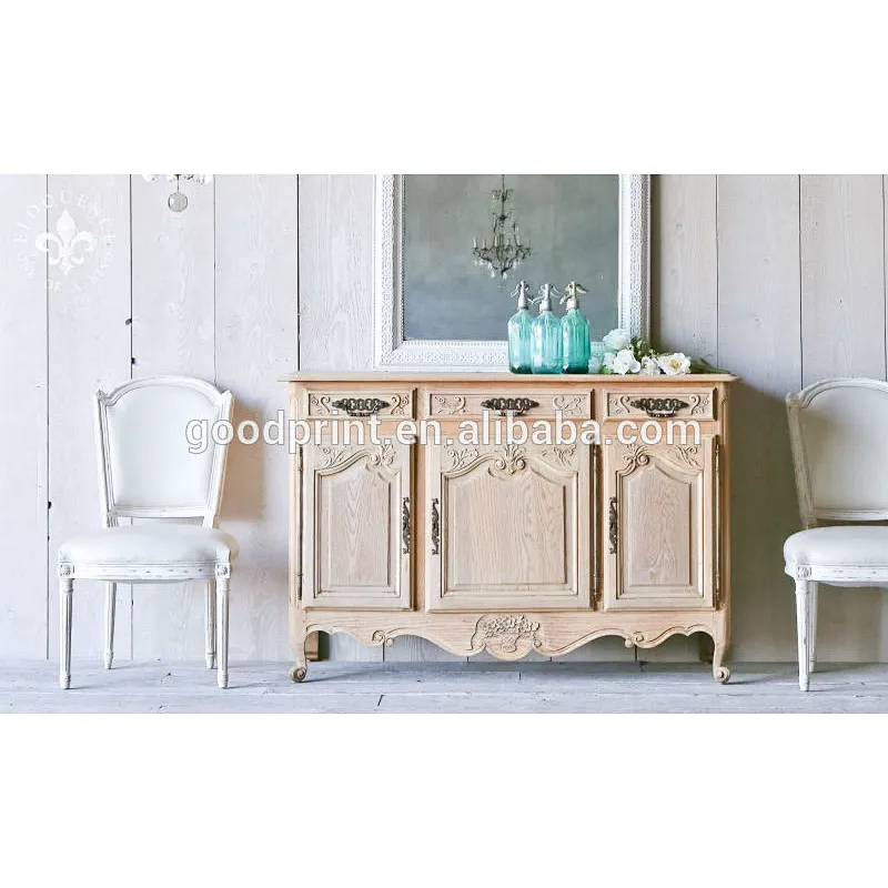 Antique solid wood side cabinet/French reproduction wood furniture