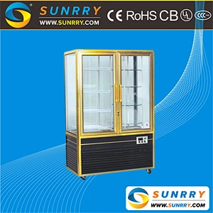 Commercial upright glass door round barrel beverage cooler and beverage cabinet