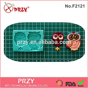 F2121 PRZY cake decorating owl series silicone fondant mold
