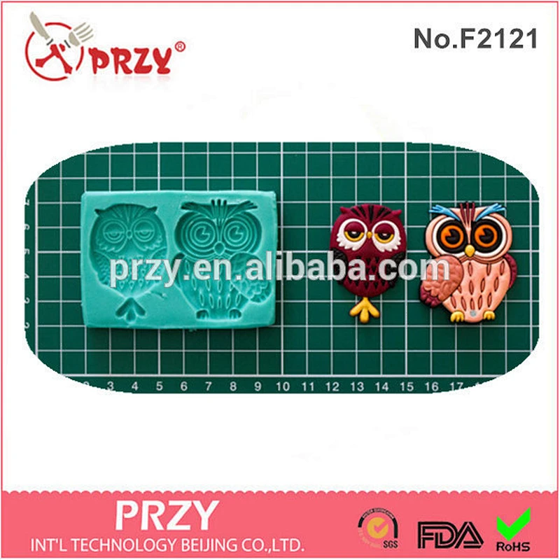 F2121 PRZY cake decorating owl series silicone fondant mold